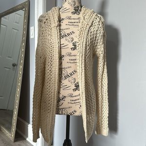 Garage Beige / Tan / Cream Hooded Knit Cardigan XS